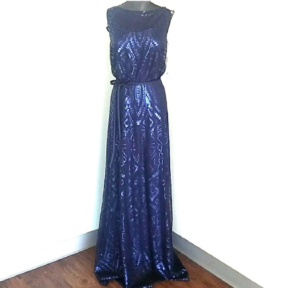 MAKE AN OFFER! I want it gone! Mori Lee navy sequin gown size 16